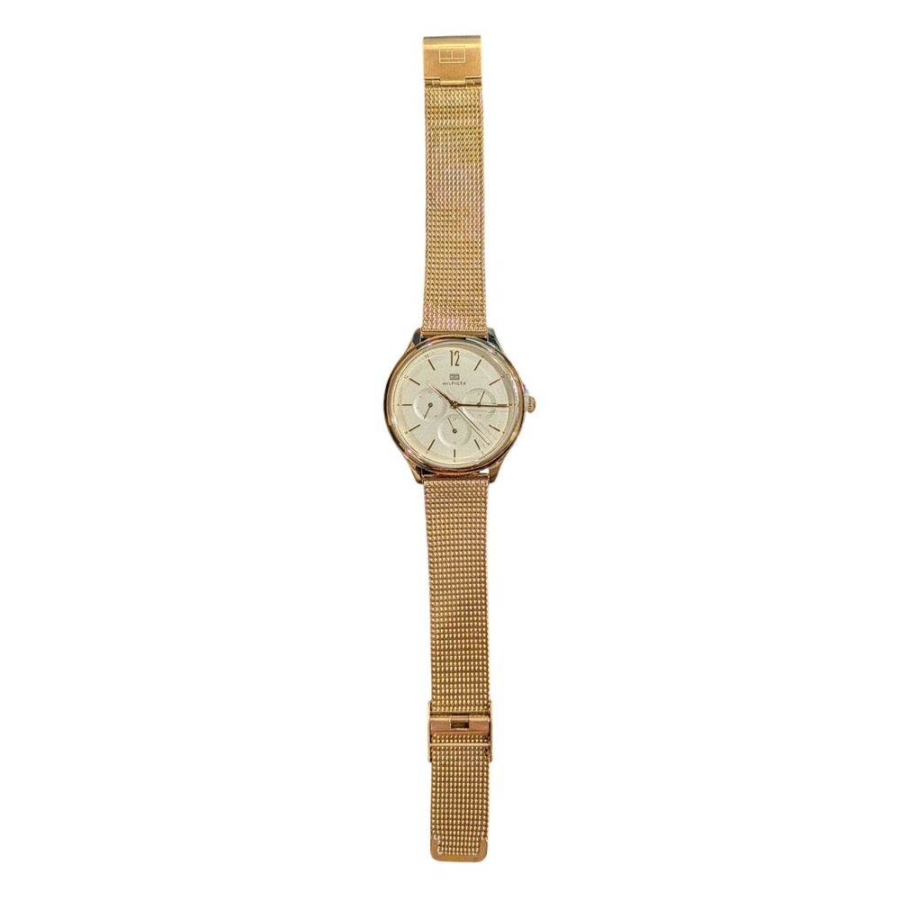 Tommy Hilfiger Layla Gold Watch Womens Mesh Stainless Steel Bracelet Multi-Dial
